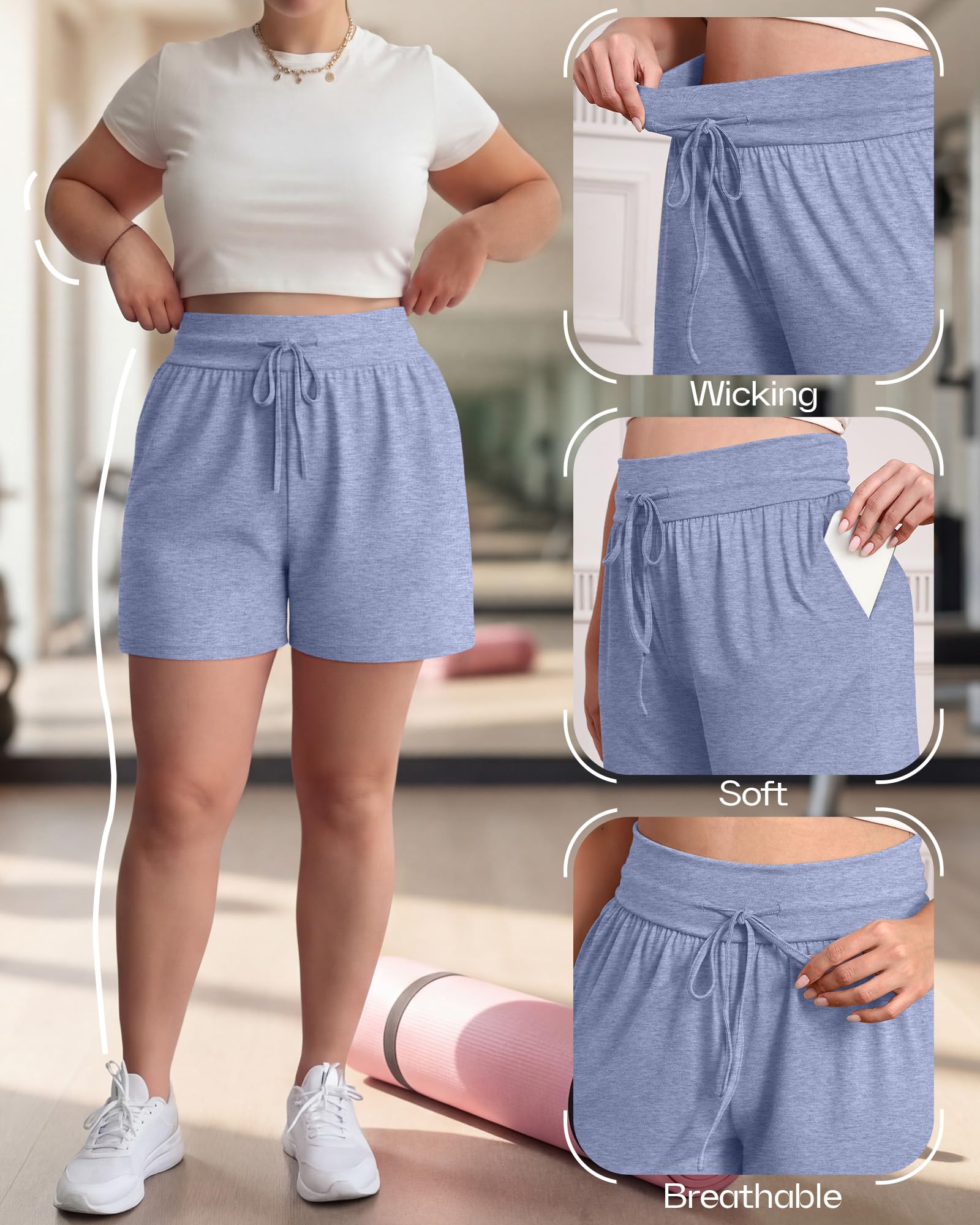 Neer Confezione da 3 pantaloncini da donna taglie forti