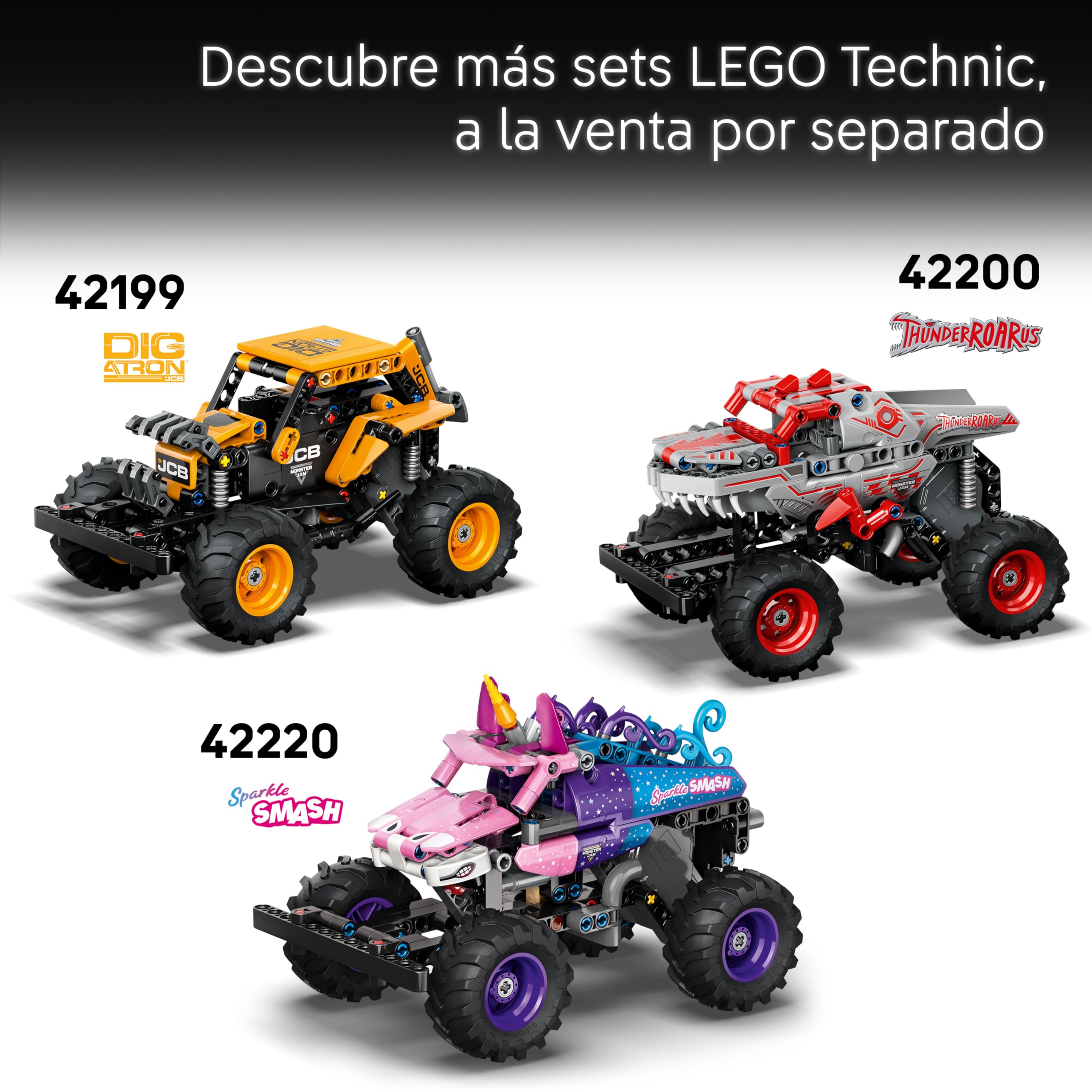 LEGO Technic Monster Jam Grave Digger Fuego y Hielo - Camión de Juguete de Carga Manual - Maqueta de Coche de Carreras con Detalles Realistas - Regalo de Cumpleaños para Niños y Fans de 7+ Años 42219