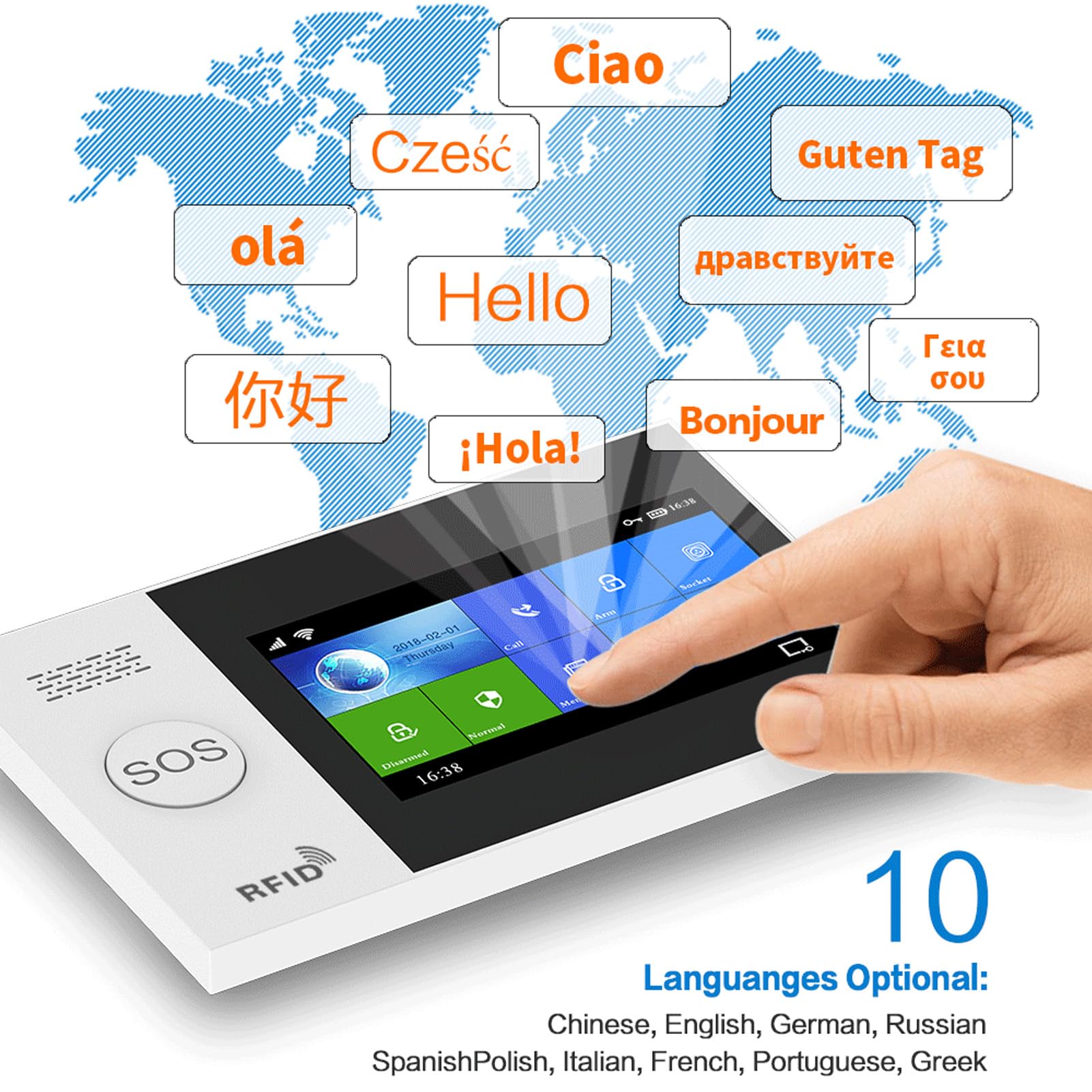 avec interphone 2 Voies et sirène 115 DB – Système d'alarme Domestique WiFi GSM – Kit d'alarme antivol Compatible avec Le matériel Tuya – Prend en Charge 99 Zones de défense et