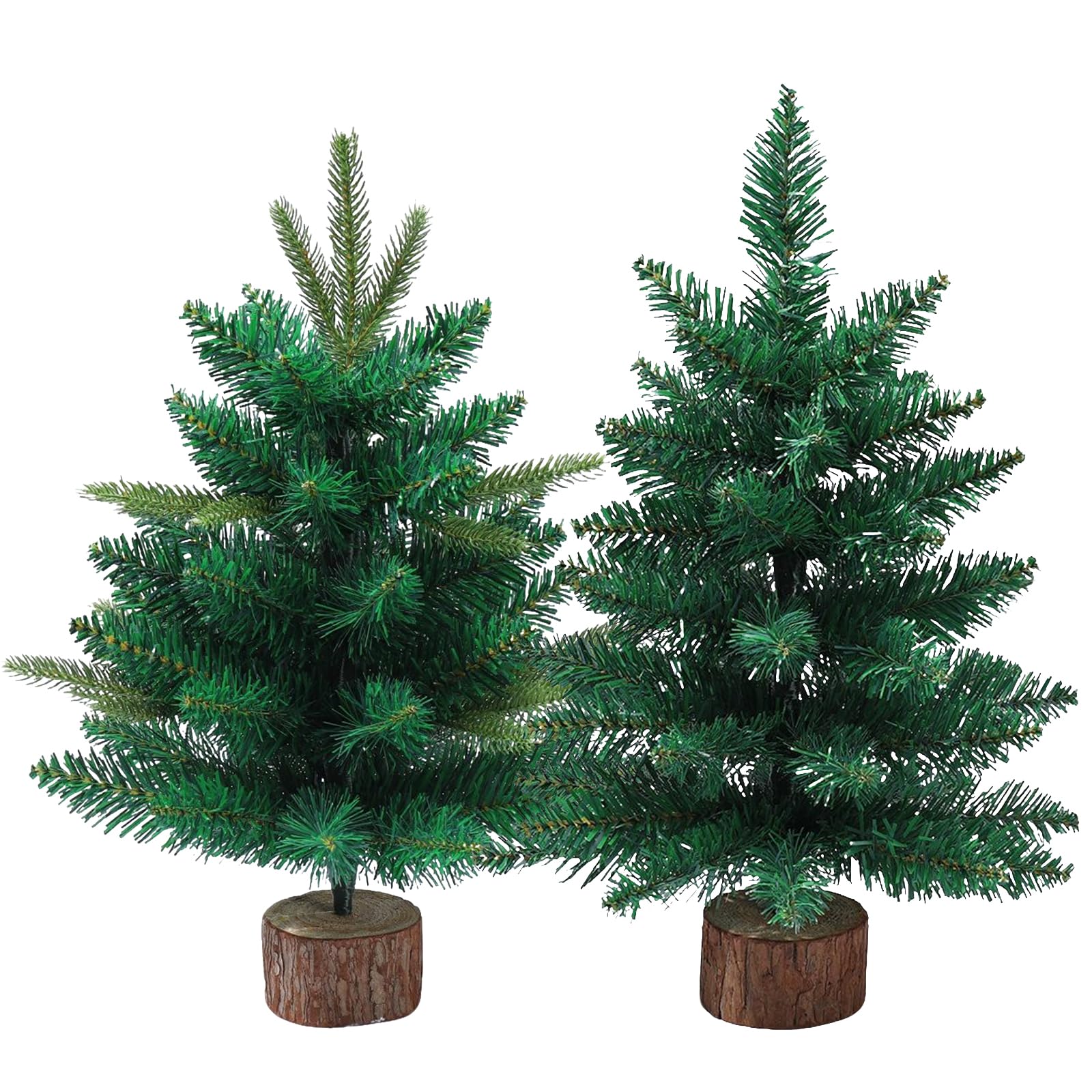 Ysinobear 2Pcs Mini Christmas Tree For Tabletop, 45Cm Small Artificial Xmas Tree With Stand, Realistic Pvc Desktop Decor For Home Office Holiday Festival (2Pcs)