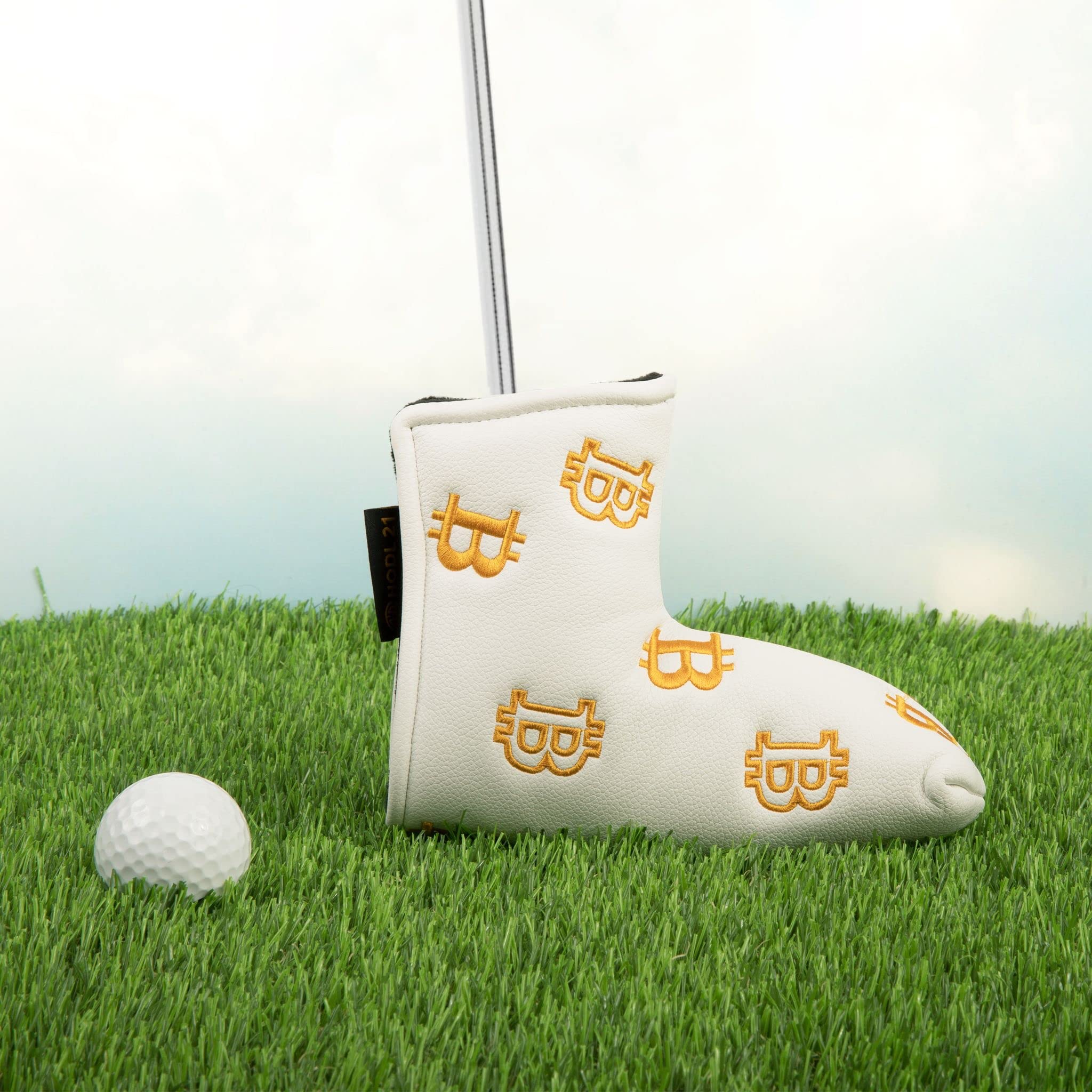 Bitcoin - Funda para putter de golf para putters de cuchilla, fundas para cabezas de golf para protección de clubes, accesorios de golf HODL 21, color blanco
