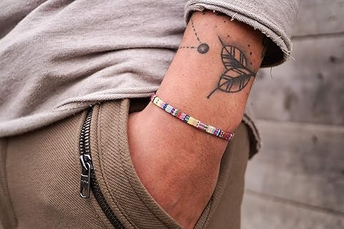 Miniatura 23 de Made by Nami Boho Surfer Bracelets for Men and Women Crafted from Colorful Braided Strings Adjustable and Waterproof Handmade Bracelets for Summer