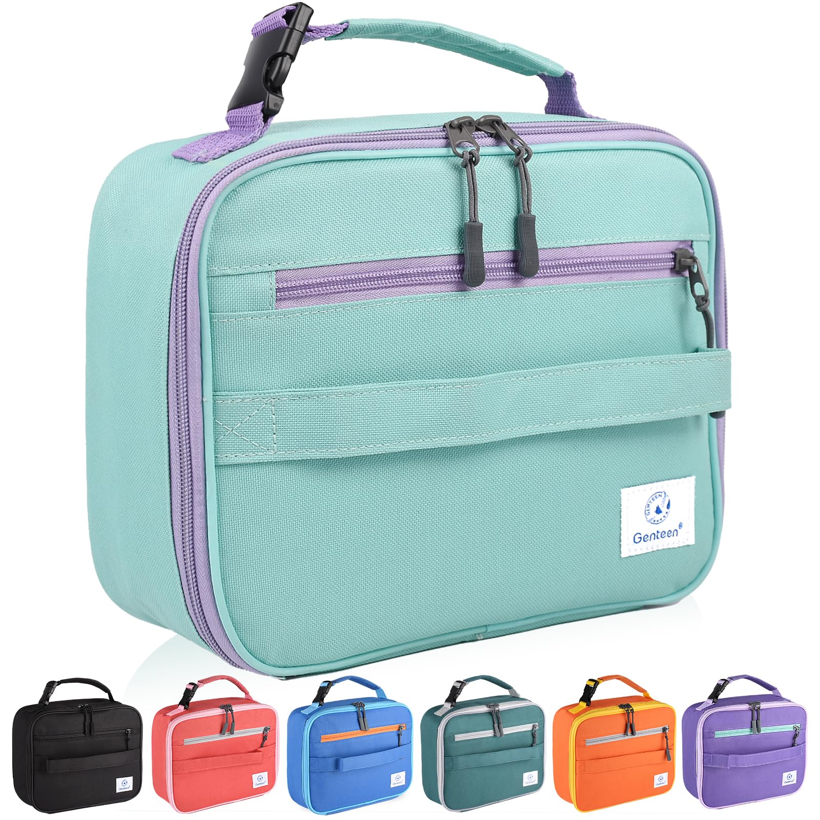 GenteenLunch Box Kids,Insulated Lunch Bag Kids Boys Girls,Soft Bag Mini Cooler Back to School Thermal Meal Tote Kit Lunch Box for School,Work,Outdoor (Light Green)