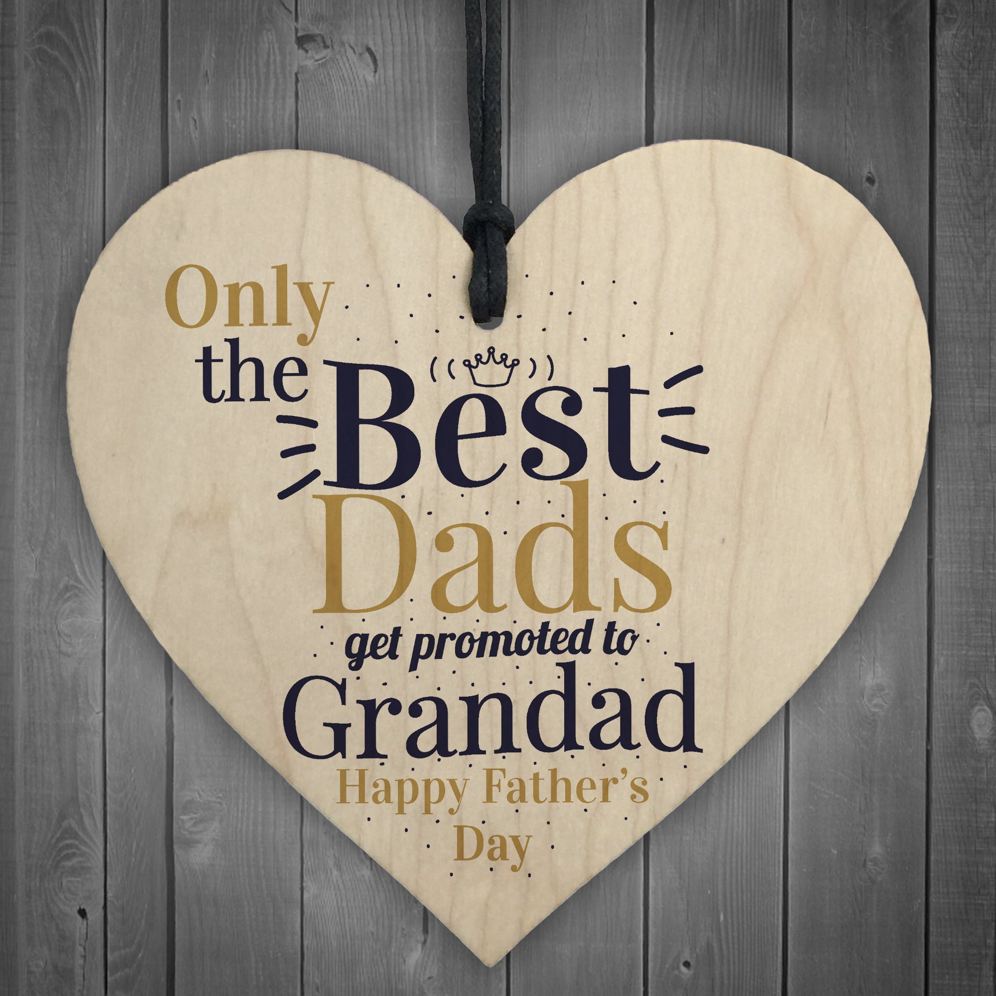 Red Ocean Best Dad Hanging Wooden Heart FATHERS DAY Gift For Him Daughter Son Grandad Birthday Thank You