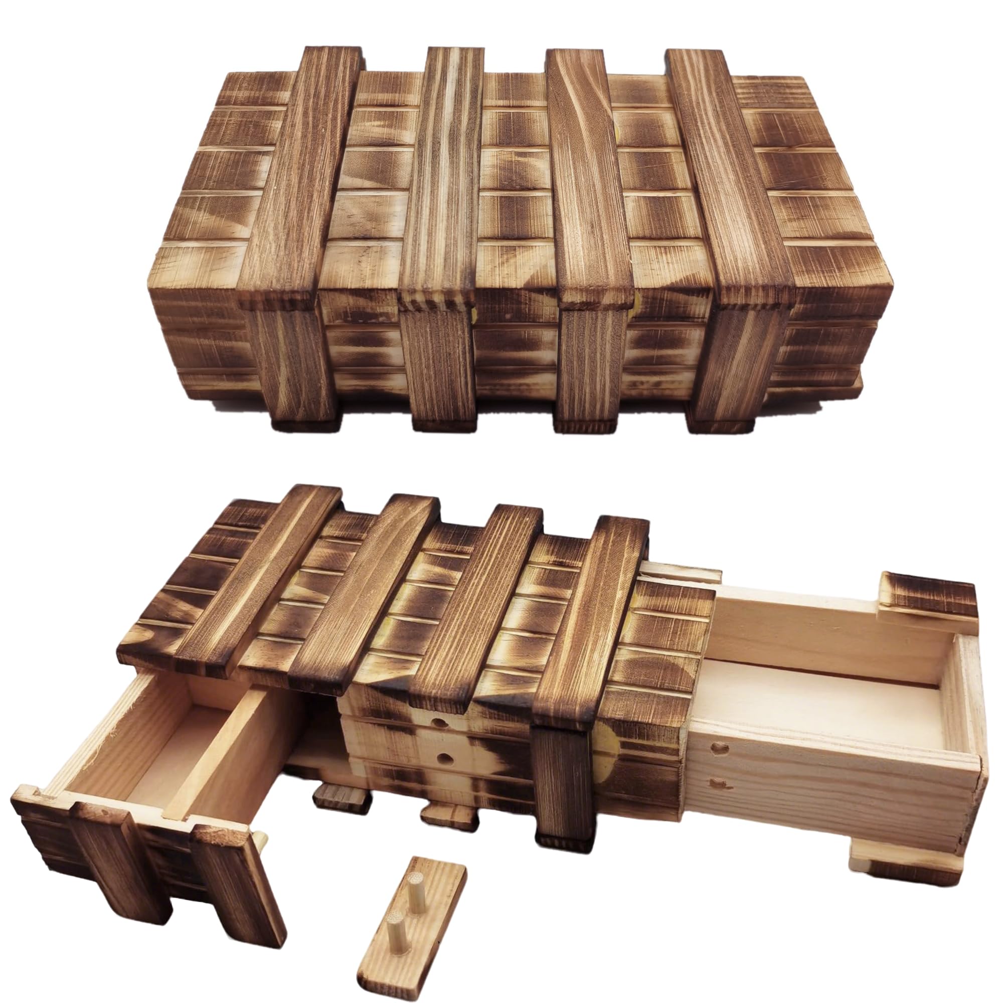 2 scatole magiche per enigmi, in legno, con scomparto segreto, set puzzle, magico, scatola regalo per denaro, regalo di matrimonio, compleanno, piccolo puzzle