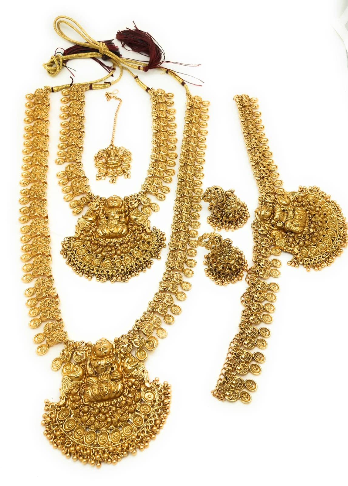 Adc fashions Premium Gold Finish Lakshmi Pendant Necklace Full Combo Set For Bridal (Style 1) For Women (B0BBGWH4FV) Amazon Price History, Amazon Price Tracker