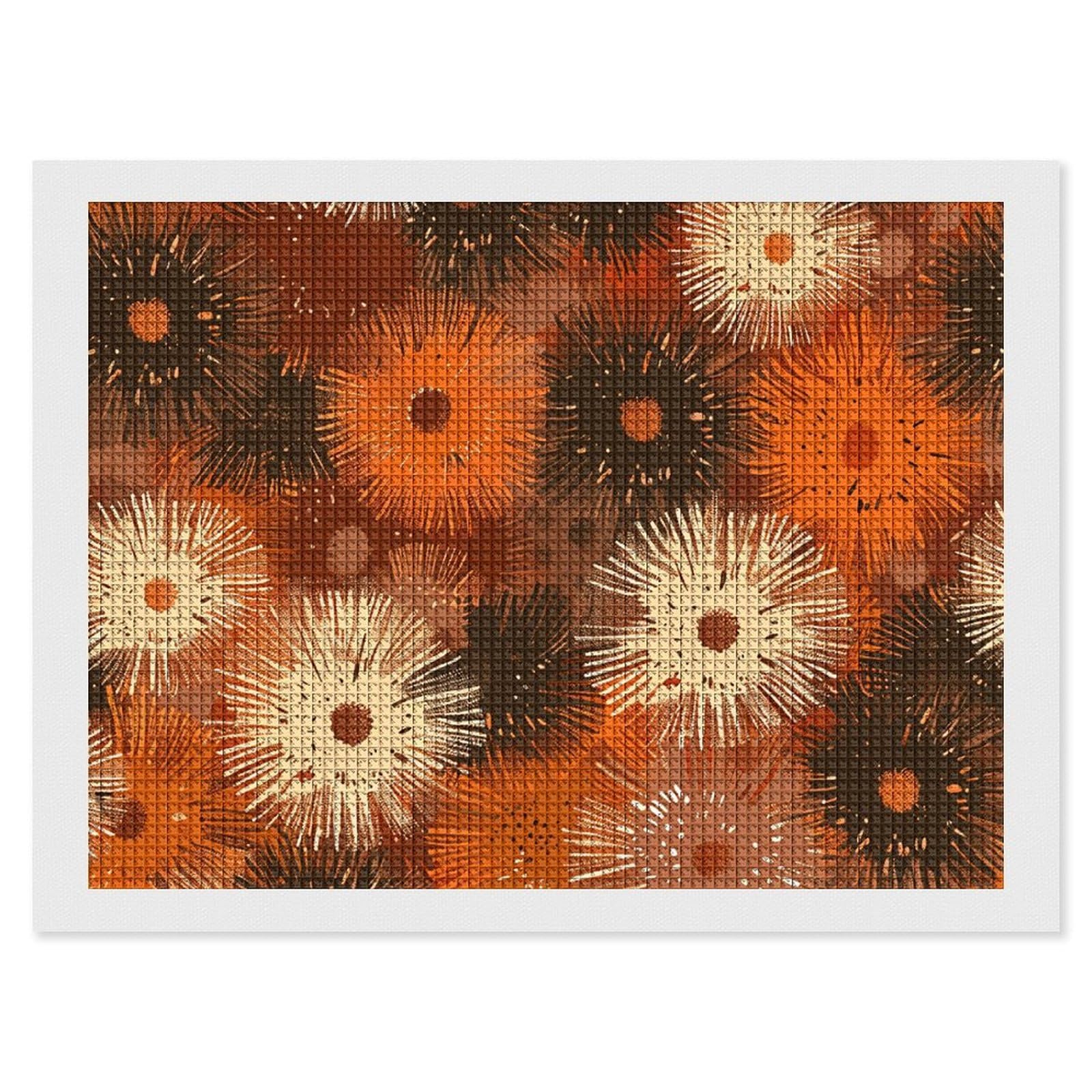 Brown and Peach Diamond Art Kits for Adults, DIY 5D Diamonds Painting Kits for Beginner, Round Full Drill Diamond Dots Painting, 12"x16" Diamonds Pictures Gem Art and Crafts Wall Decor
