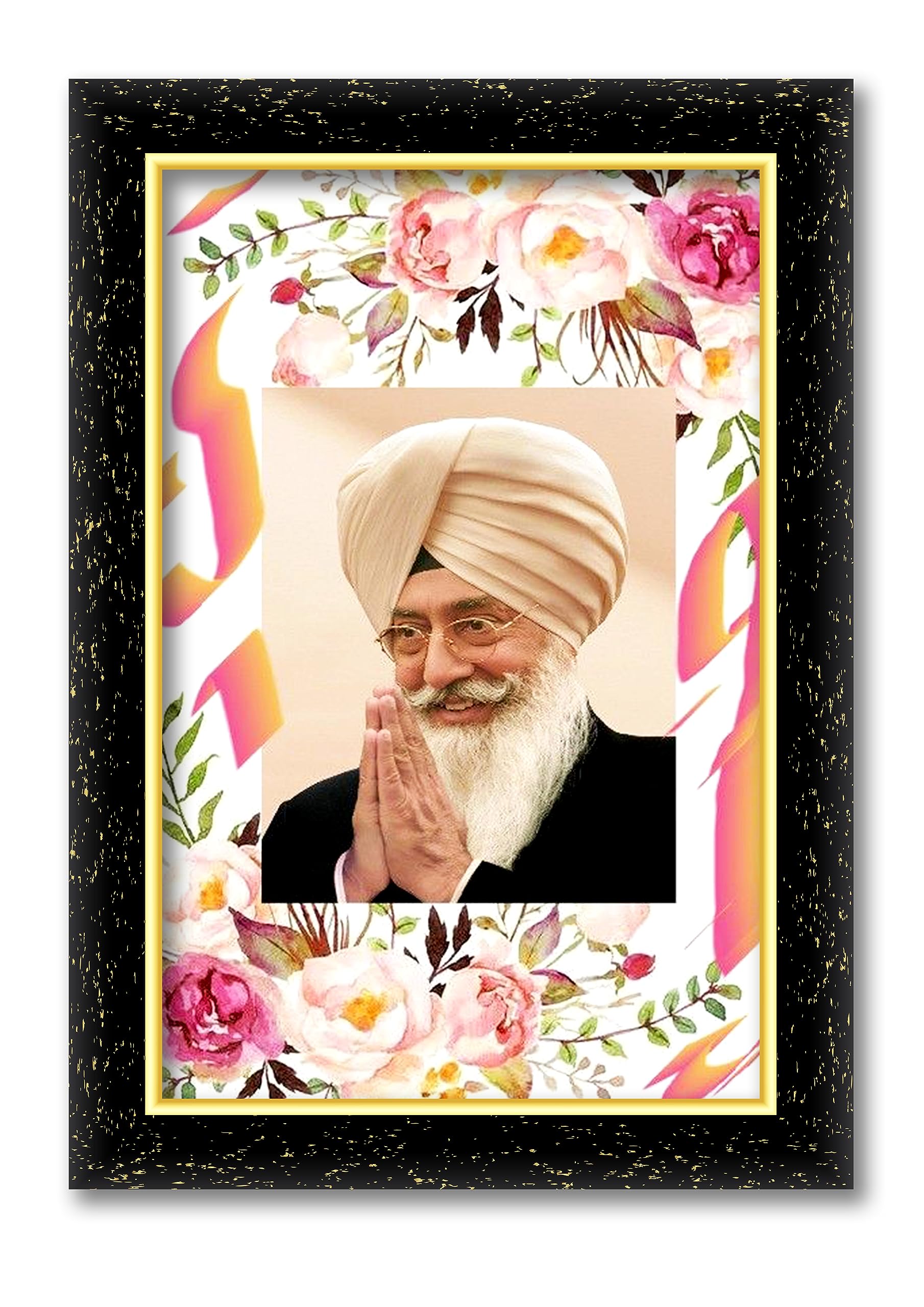 AMPD GURINDER Singh Radha SOAMI @ Glossy Laminated Vinyl Sticker for Room Wall Self Adhesive Multicolor Unframed Poster Size in INCHES (12 X 18)