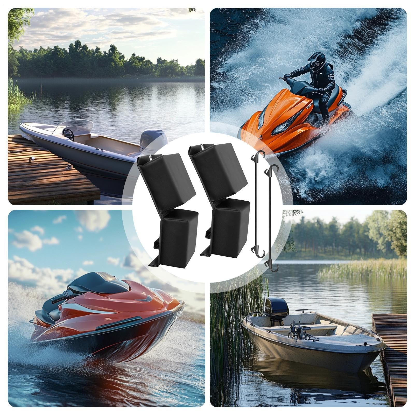 Parabordi per L'Attracco Portatile Leggero Multifunzione Antiurto | Paracolpi Di Attracco Per Bass Boat Per , Pesca, Ormeggio, Marina, Wakeboard, Yachting, Houseboat, Costiera