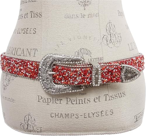 Miniatura 3 de Western Cowboy Rhinestone Bling Mesh Stone Belt - Opciones de varios colores