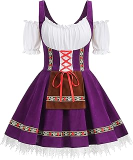 Womens Oktoberfest Costume, Velvet German Bavarian Dress for Halloween Carnival - Buy now