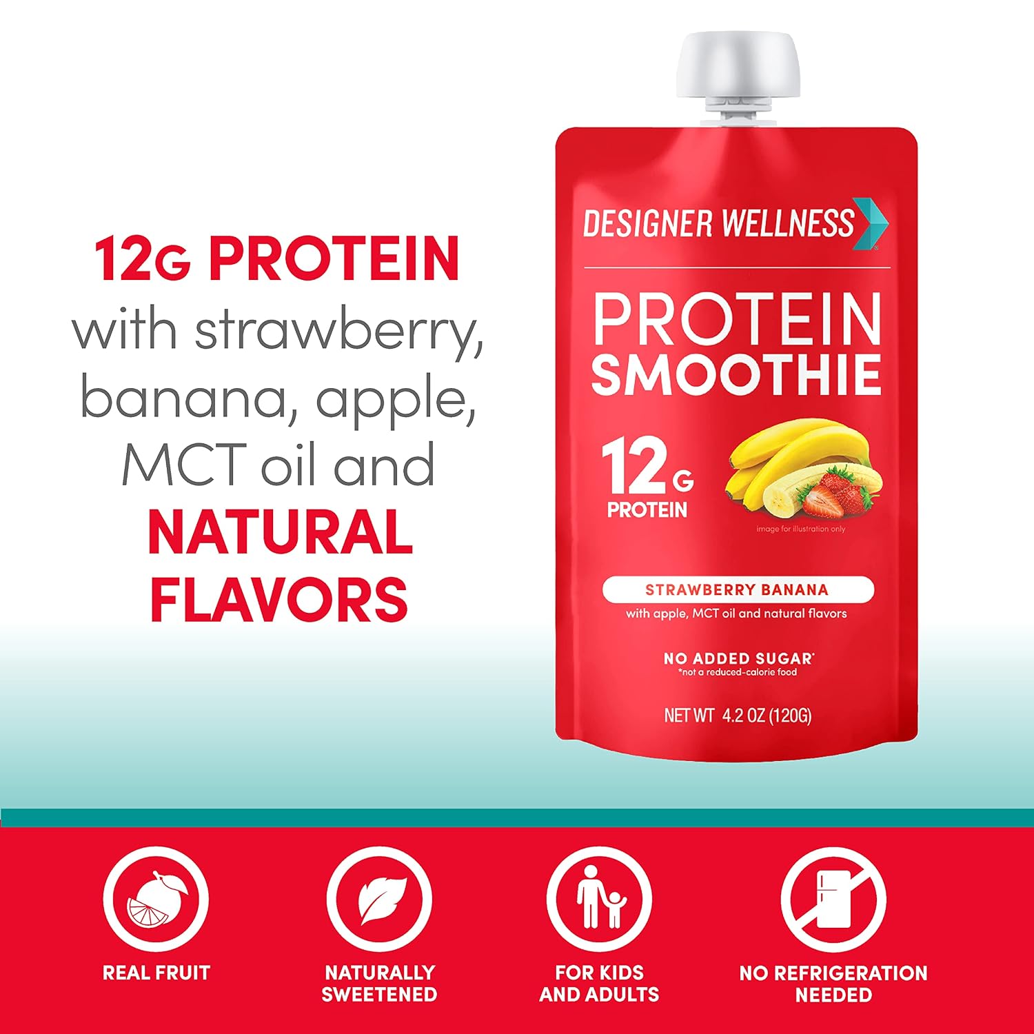 Designer Wellness Protein Smoothies Strawberry Banana and Tropical Fruit Bundle