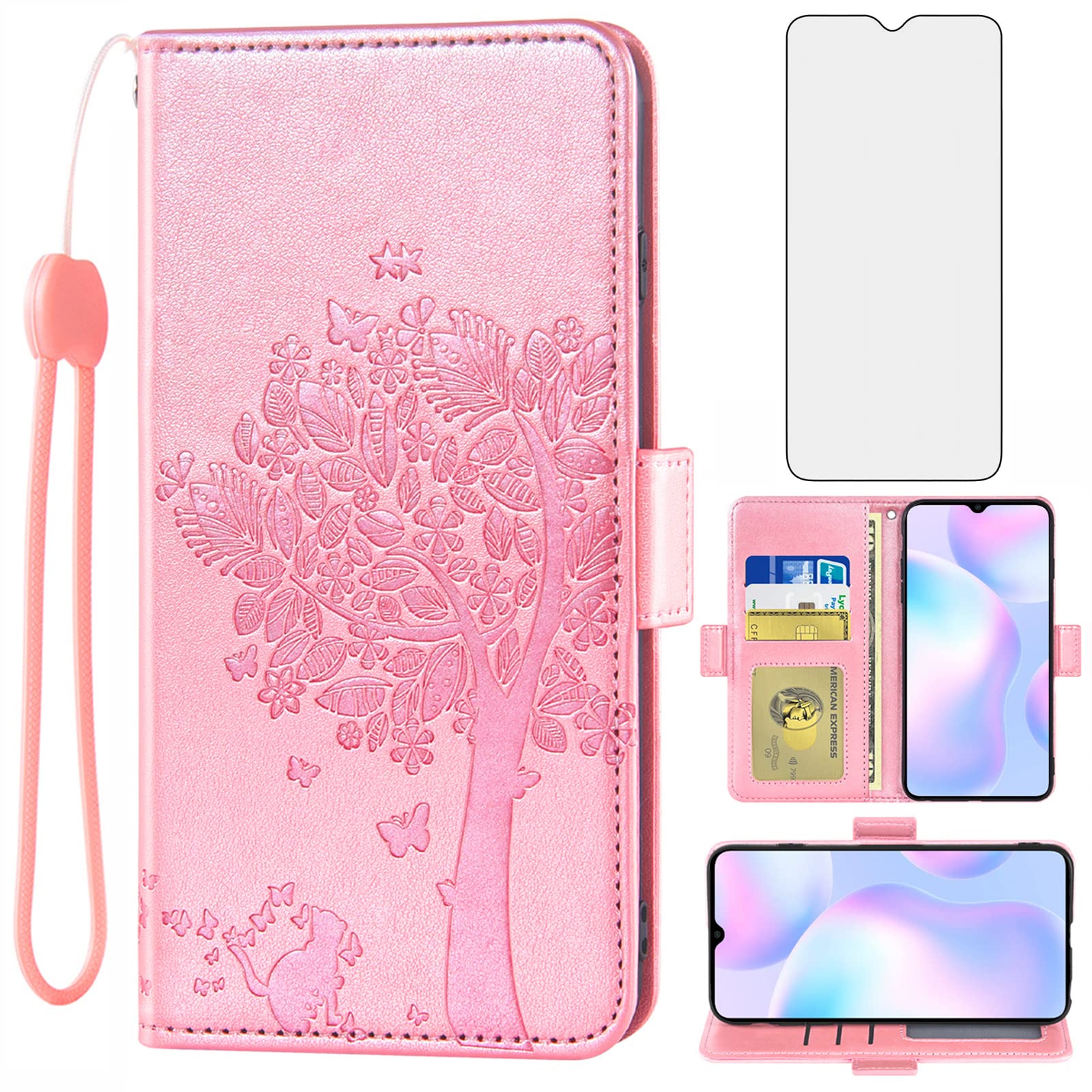 Wallet Redmi A9 Mobile Cover Asuwish Compatible With Xiaomi Redmi - Main Image