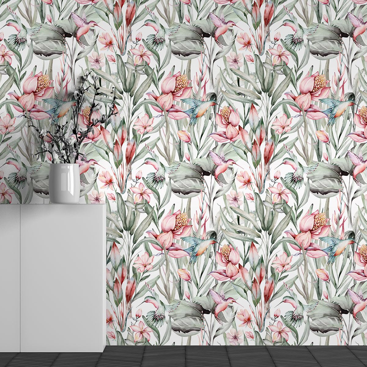 Papier peint panoramique fleurs tropicales Lumalea L390 x H244 cm