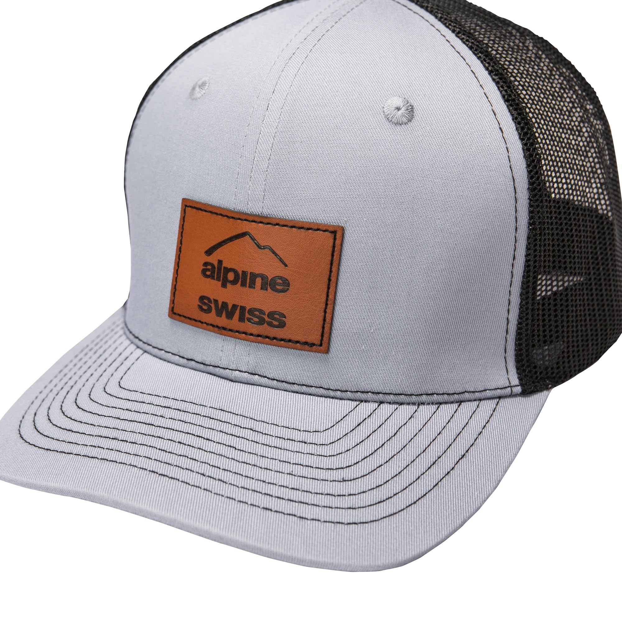 Alpine Swiss Trucker Hat Snapback Mesh Back Cap Verstellbar Atmungsaktiv Casual Baseball Cap