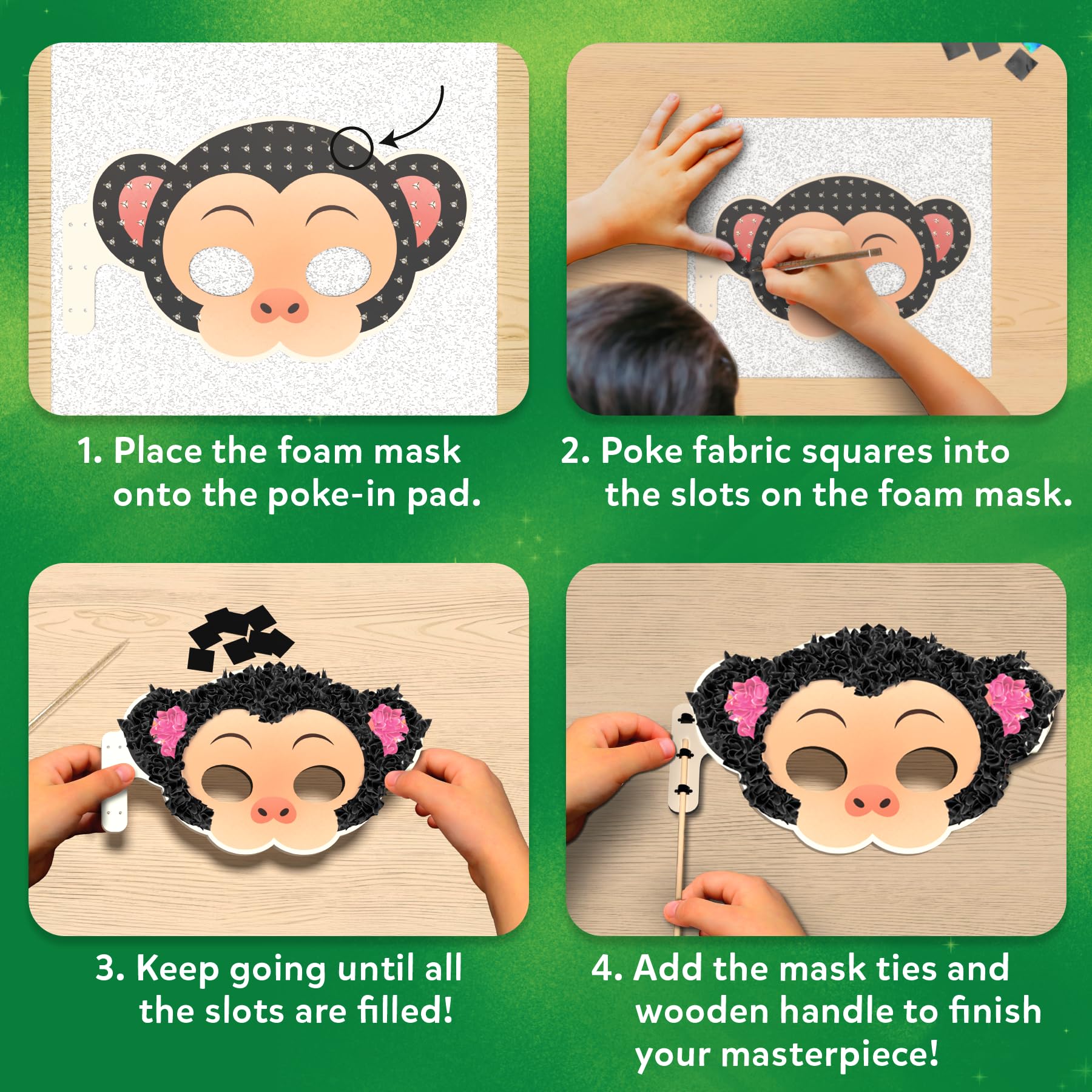 Skillmatics Poke-in Art - Animal Masks, Mess-Free Fun for Kids, DIY Sewing Craft Kits, Creative Activity, Gifts for Girls & Boys Ages 4, 5, 6, 7, 8, 9 — view 6