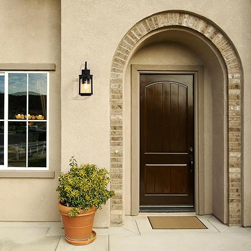 Miniatura 3 de classy leaves Lámpara de pared para exteriores, moderna casa de campo, montaje en pared exterior, porche, negro, antioxidante, iluminación de pared