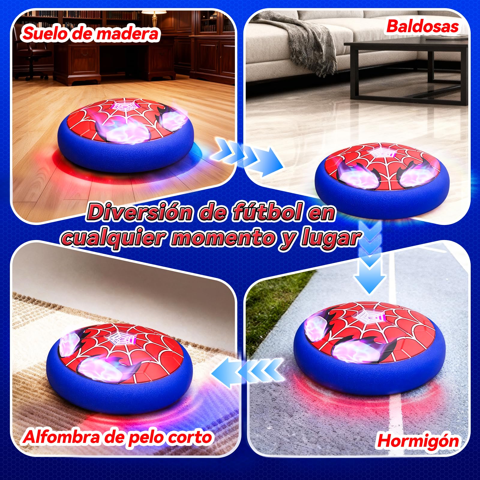 Balon Futbol con Ojos & Telaraña Luminosos, Juguetes Niños 4 5 6 7 8 9 10 Años, Interior Dutbol Flotante Exterior Jardin Juegos Niños 3-10 Años Regalo Niño 3-12 Años Football Regalos Cumpleaños