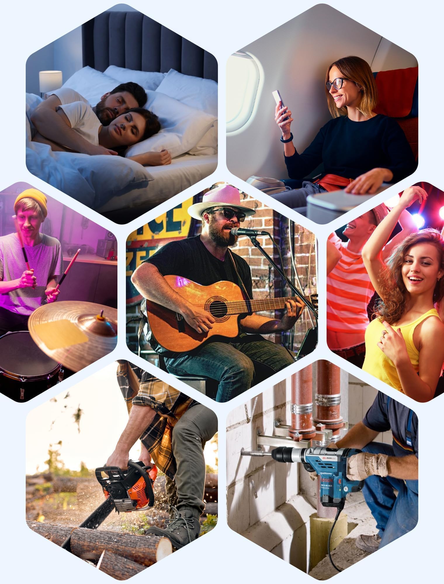 NEUTYPECHIC Tapones Concierto, Protección Auditiva para Música y Músicos, 30db Tapones Oidos Cancelacion de Ruido para Conciertos, Festivales, Fiestas y Discotecas, con Estuche de Aluminio, Azul