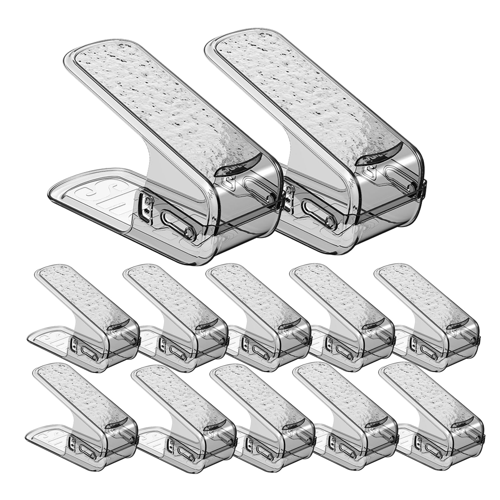 Schuhschlitz-Organizer, verstellbarer Schuhstapler, Organizer für Schrank, transparente Schuhschlitze, platzsparend, Organizer, Para Zapatos, 12 Stück, Grau