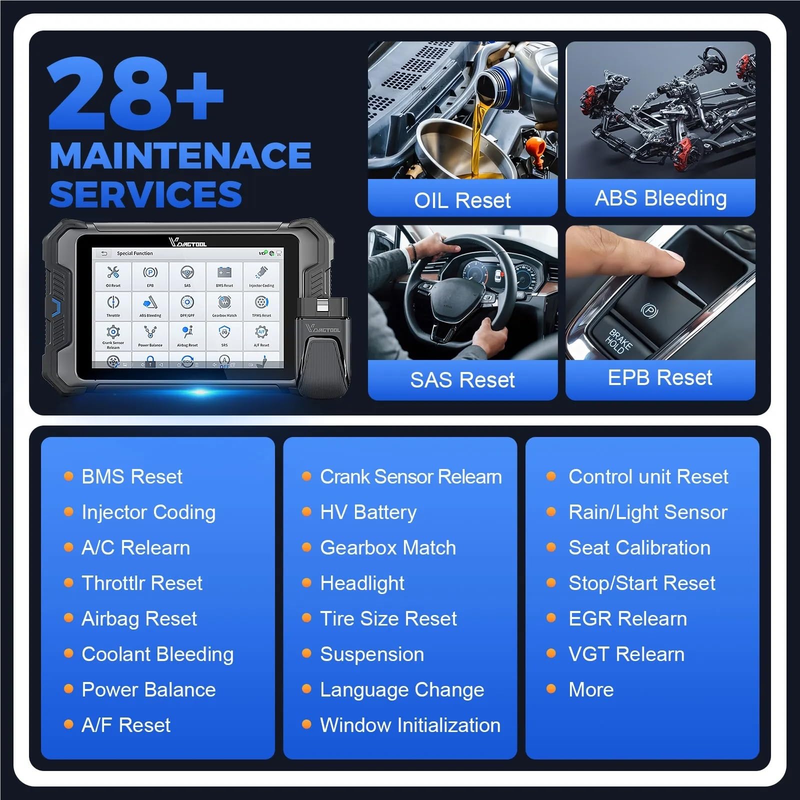 VD80BT LITE Bluetooth Automotive Scanner BT Wireless Car Diagnostic Tools OBD2 with ECU Coding FCA PMI DOIP