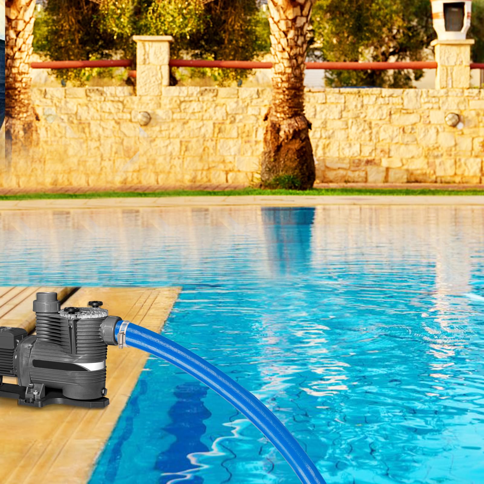 2 Tuyaux De Lavage Pour Piscine - PVC Renforcé - 15,2 M X 3,8 Cm - Résistant Aux Intempéries