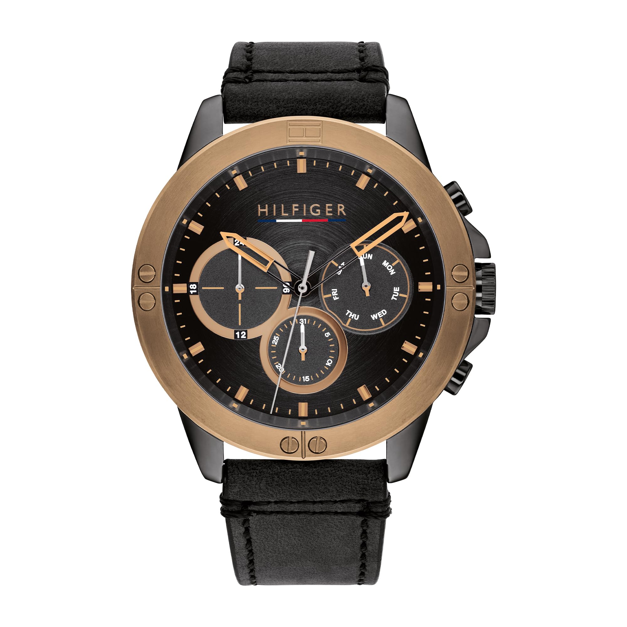 Tommy Hilfiger Analogue Multifunction Quartz Watch for Men with Black Leather Strap - 1791893