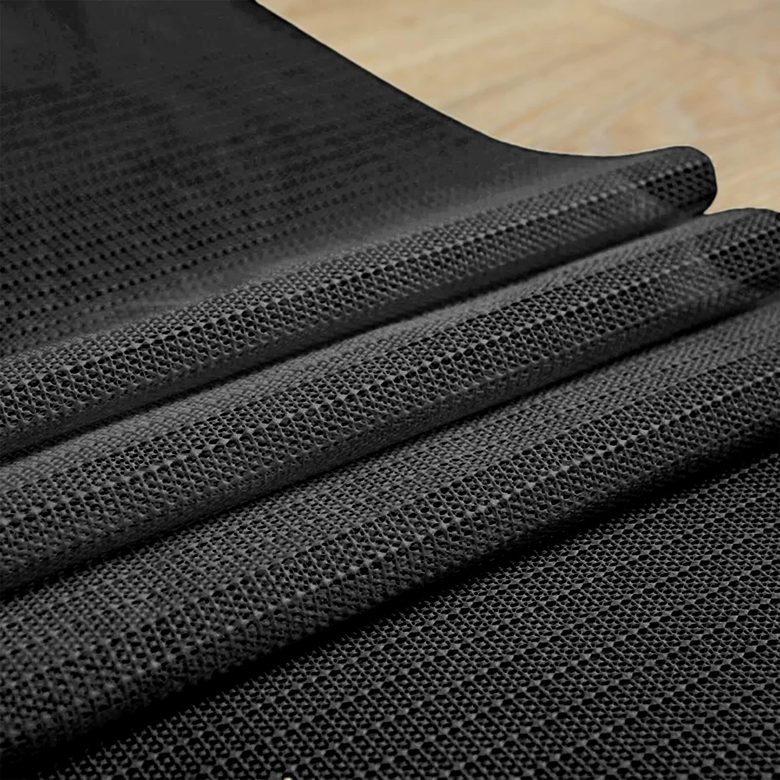 Teppichunterlage rutschfest 150 x 300 cm Waschbare, Wiederverwendbare, Hält Ecken Flach, Zuschneidbar, rutschfeste Teppichunterlage/Teppich Rutsch Stop/Anti Rutsch Unterlage für Zuhause, Schwarz