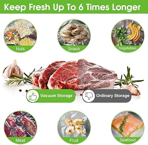 Miniatura 5 de CUCUPAPA - Rollos de sellado al vacío para alimentos, 2 paquetes de bolsas de almacenamiento de 11 pulgadas x 50 pies, sin BPA, bolsas de alimentos