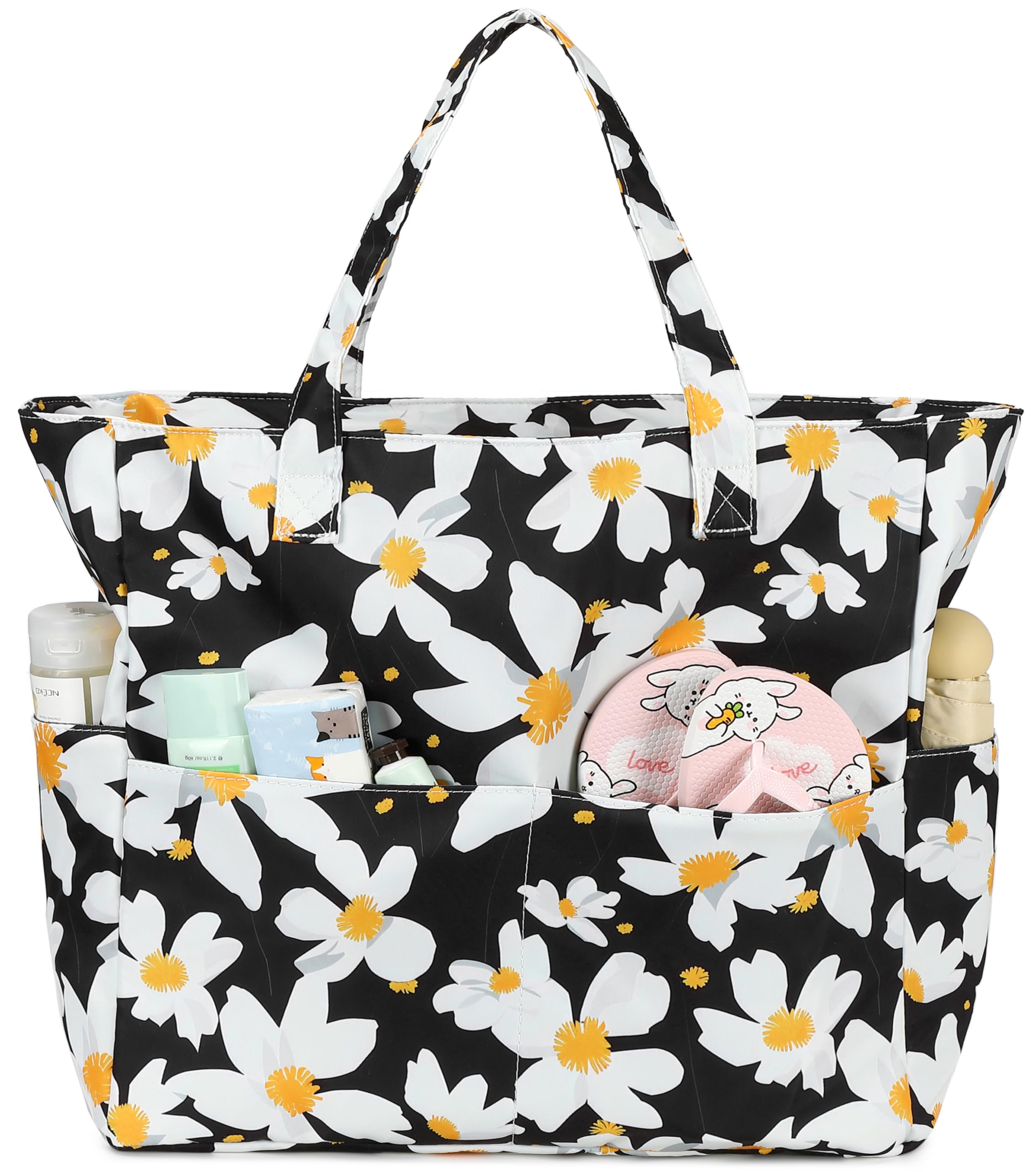 LEDAOU Beach Bag Waterproof Sandproof Women Beach Tote Bag Pool Bag with Zipper for Gym Grocery Travel with Wet Pocket | Sandproof, with Zipper, for