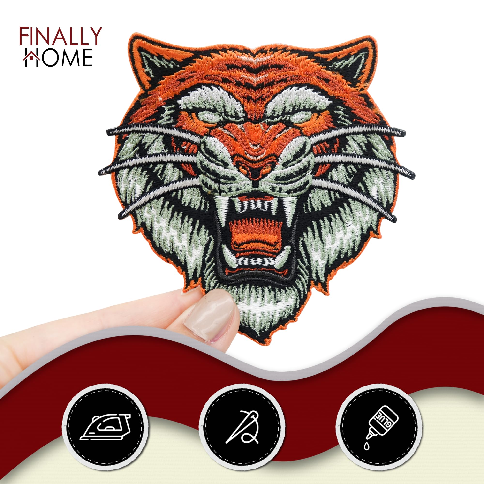 Patch écusson Thermocollant Patche Tigre Medium Moyen