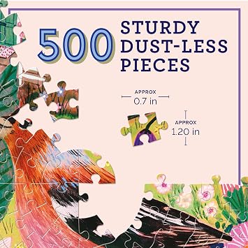 eeBoo Birds By the Sea 500 Piece Round Jigsaw Puzzle, 23 Diameter