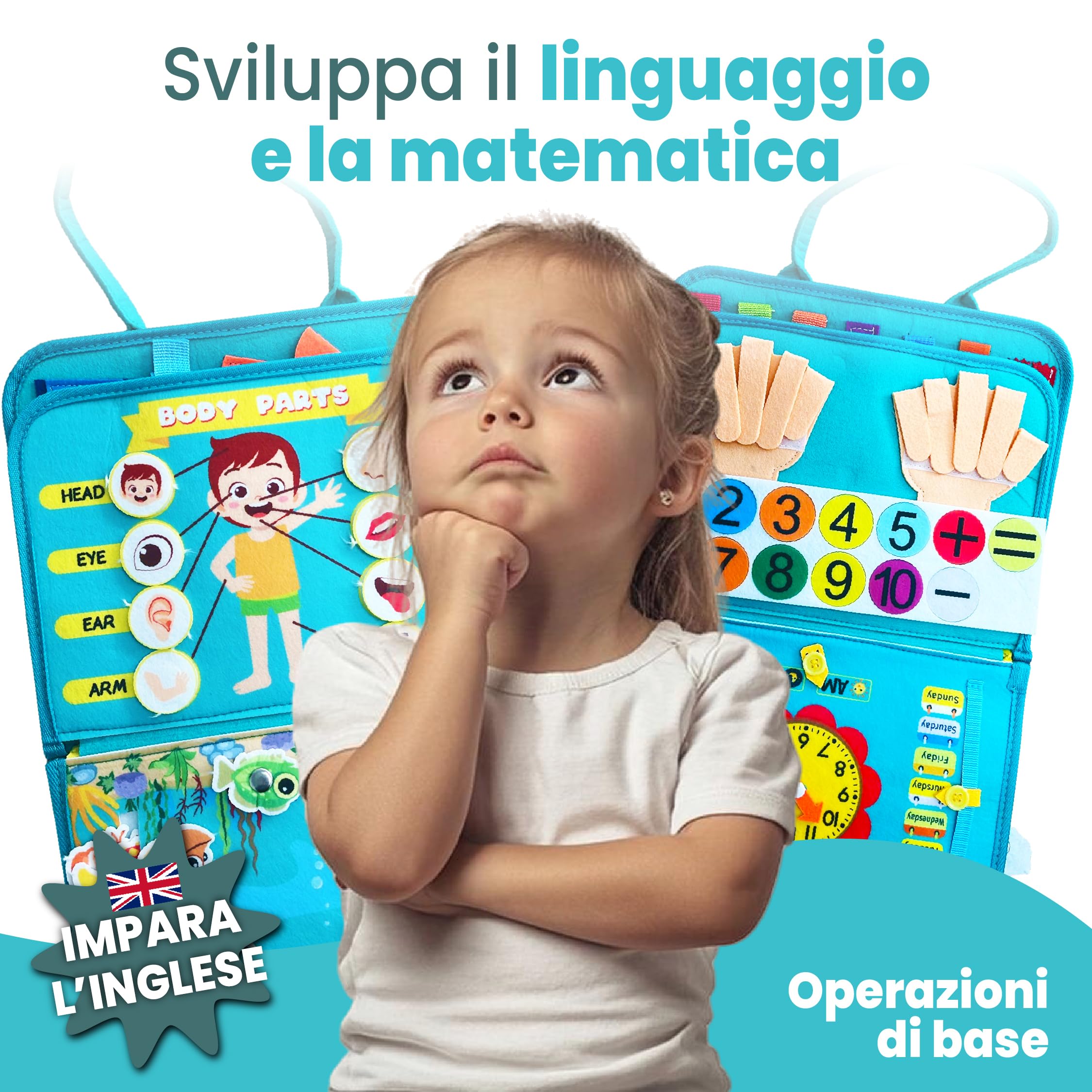 Busy Board Montessori 1 Anno 2 Anni Libro Montessori Interattivo Pannello Sensoriale Bambini Busy Book Tavola Sensoriale Montessori attività Sensoriali Giocattolo Educativo Regalo
