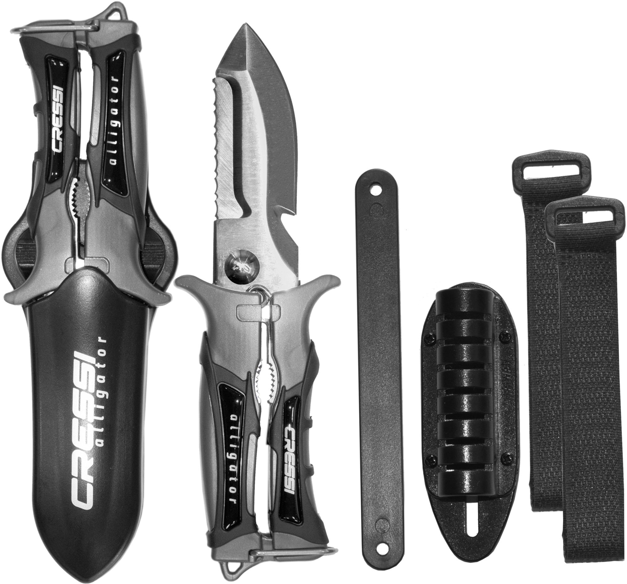 Cressi Alligator Coltello-Forbice Subacqueo Nero