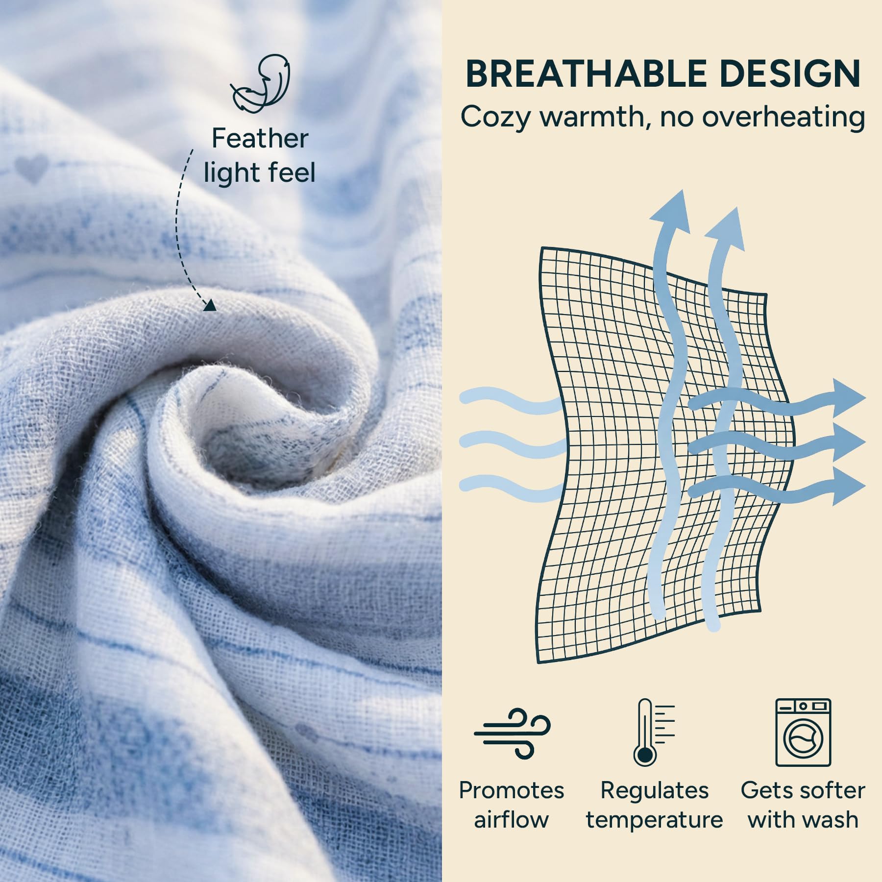 Organic Cotton Swaddle - Extra Large for Baby -3 Organic Cotton Swaddle - Extra Large for Baby -3