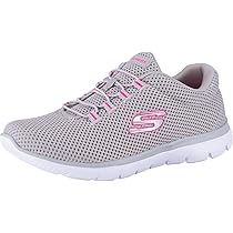 Skechers Summits Lite, Scarpe da Ginnastica Donna, Gray Mesh Hot Pink Trim, 38.5 EU