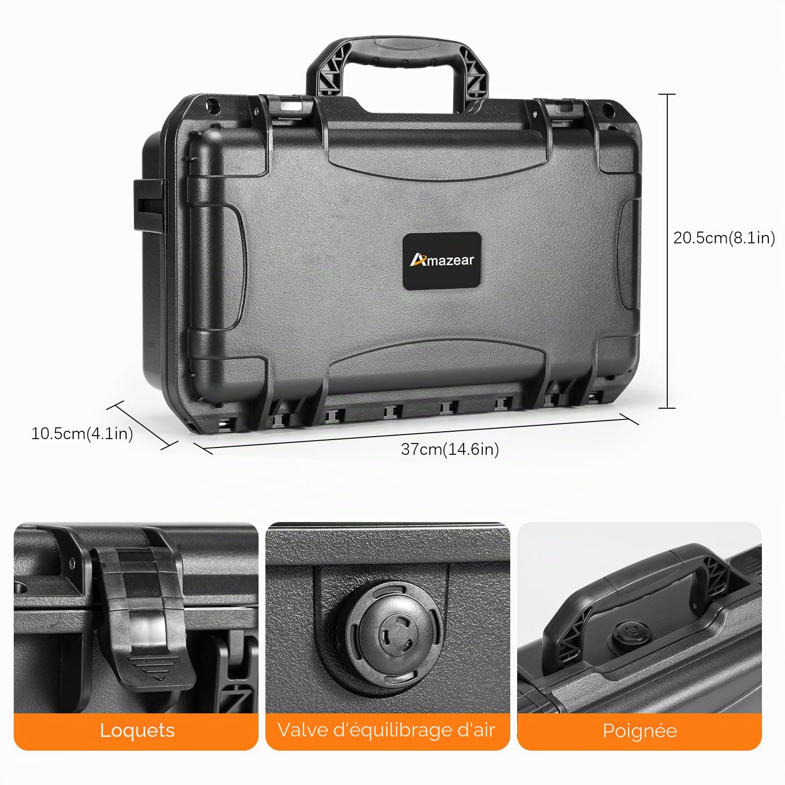 AMAZEAR Osmo 360 Housse rigide, double couche IP67 étanche antichoc pour DJI Osmo 360 Adventure Combo Accessoires, housse portable compacte légère