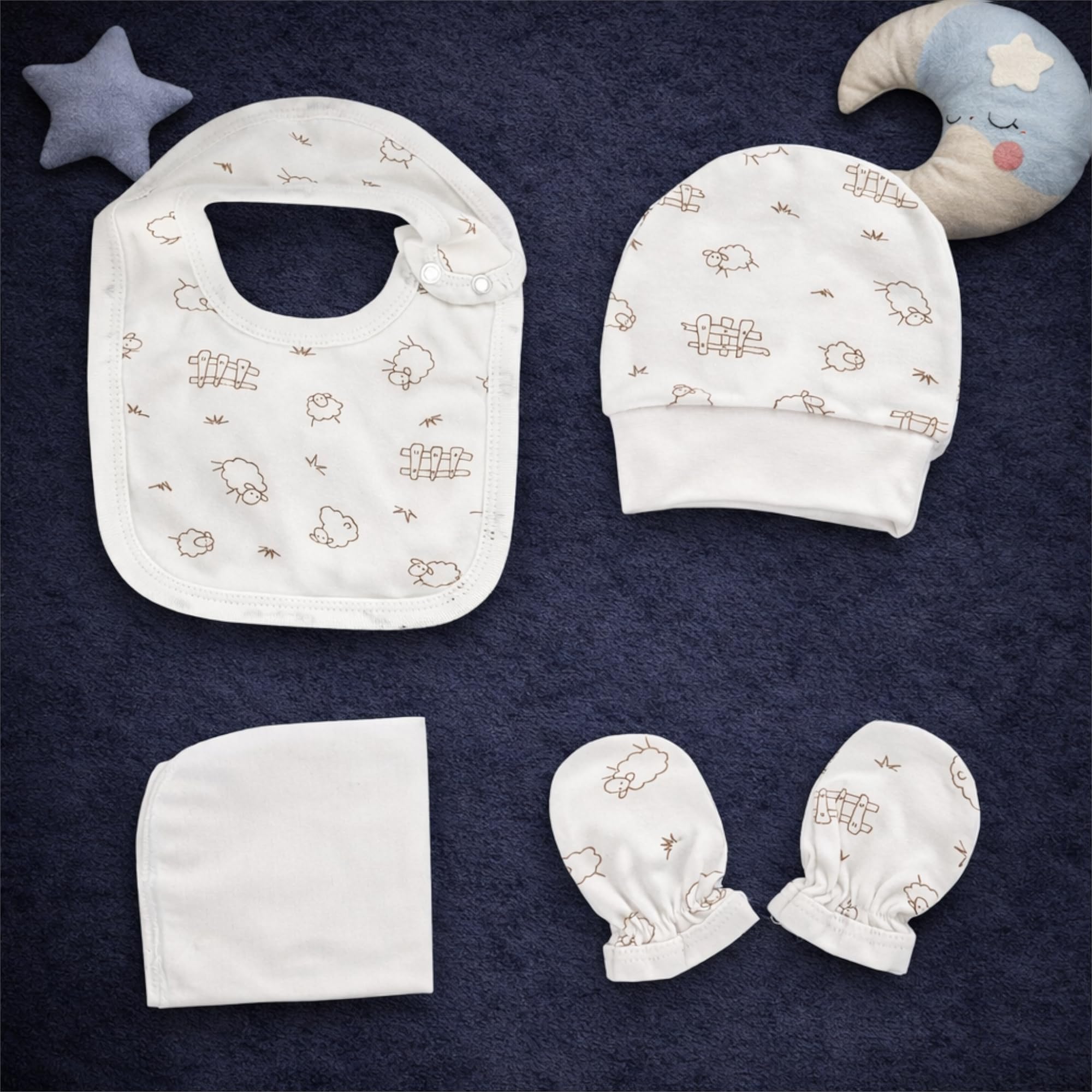 Set de regalo para recién nacidos, 100 % algodón natural, equipamiento básico unisex, ropa de regalo, equipamiento para bebés de 0 a 4 meses (crudo)