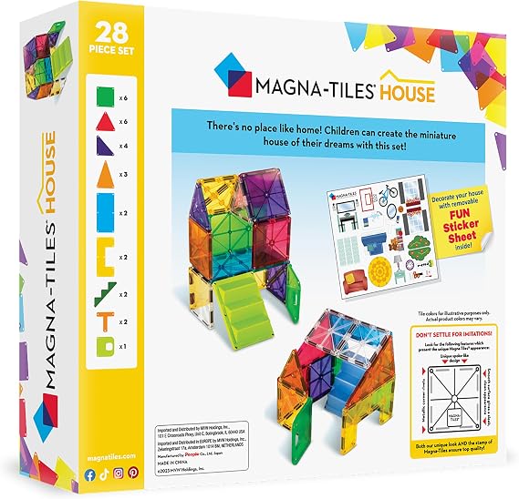 MAGNA-TILES House 28-Piece Magnetic Construction Set, The ORIGINAL Magnetic Building Brand