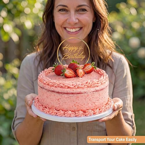 Miniatura 2 de Elegante tambor de tablero para tartas de 8, 10 y 12 pulgadas (3 tamaños, 12 paquetes en total) Herramienta de apoyo gratuita Redondas