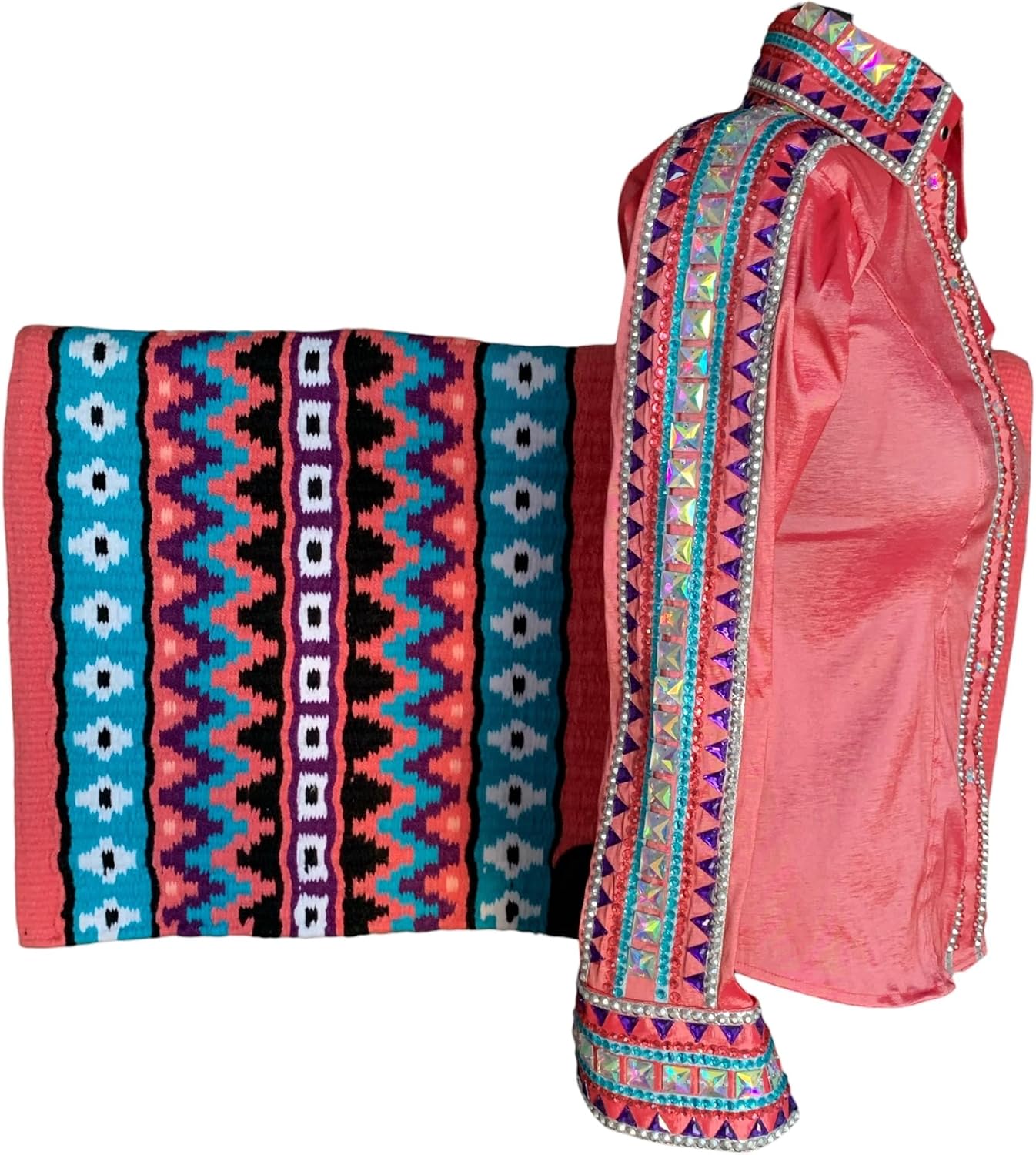 Western Showmanship Horsemanship Pleasure Show Shirt and matching show pad - A rodeo queen, As Per Pictures