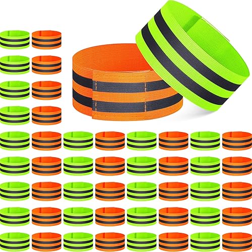 Yilloog 100 bandas reflectantes para el brazo para caminar por la noche, bandas reflectoras para muñeca, brazo, tobillo, pierna de alta visibilidad,