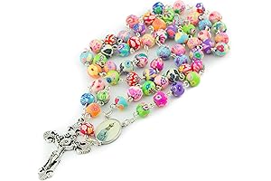 Women's Colorful Flower Bead Rosary: A Cherished Keepsake for Catholic Confirmation