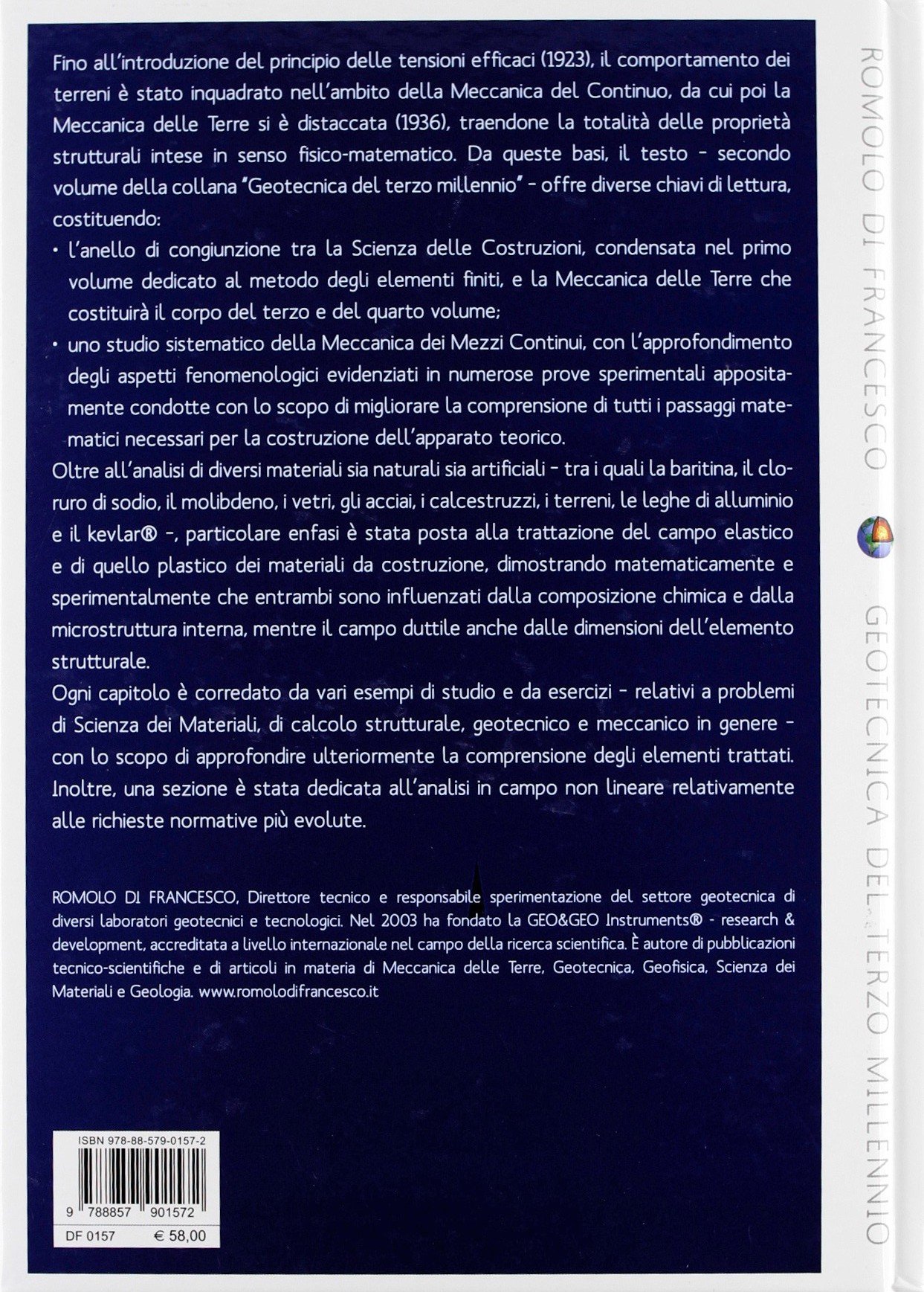 Introduzione alla meccanica del continuo con applicazioni di scienza dei materiali, calcolo strutturale e geotecnico