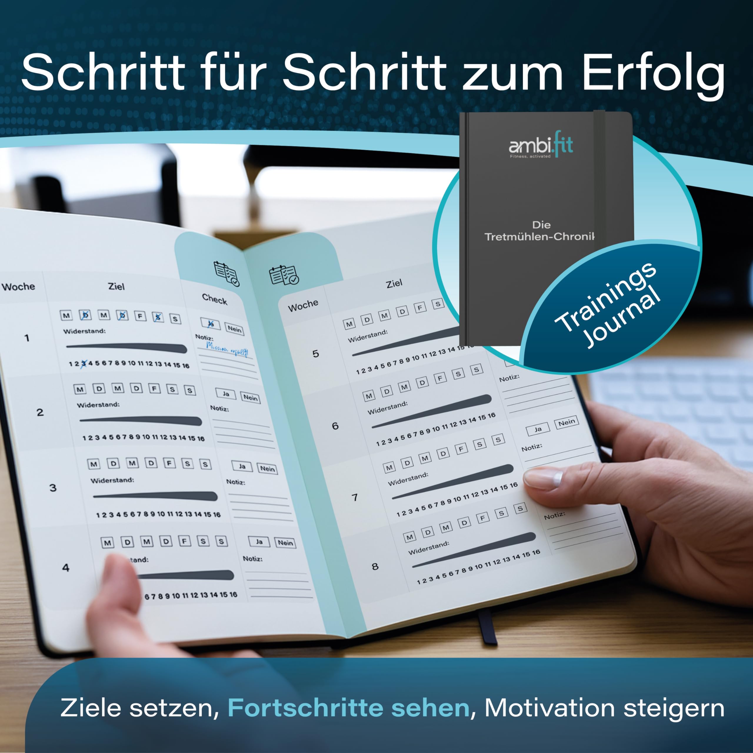 AMBIFIT Mini Heimtrainer Pedaltrainer Set leise stufenlos einstellbar Beintrainer Armtrainer mit Trainingsmonitor Ergometer Fitnessgerät