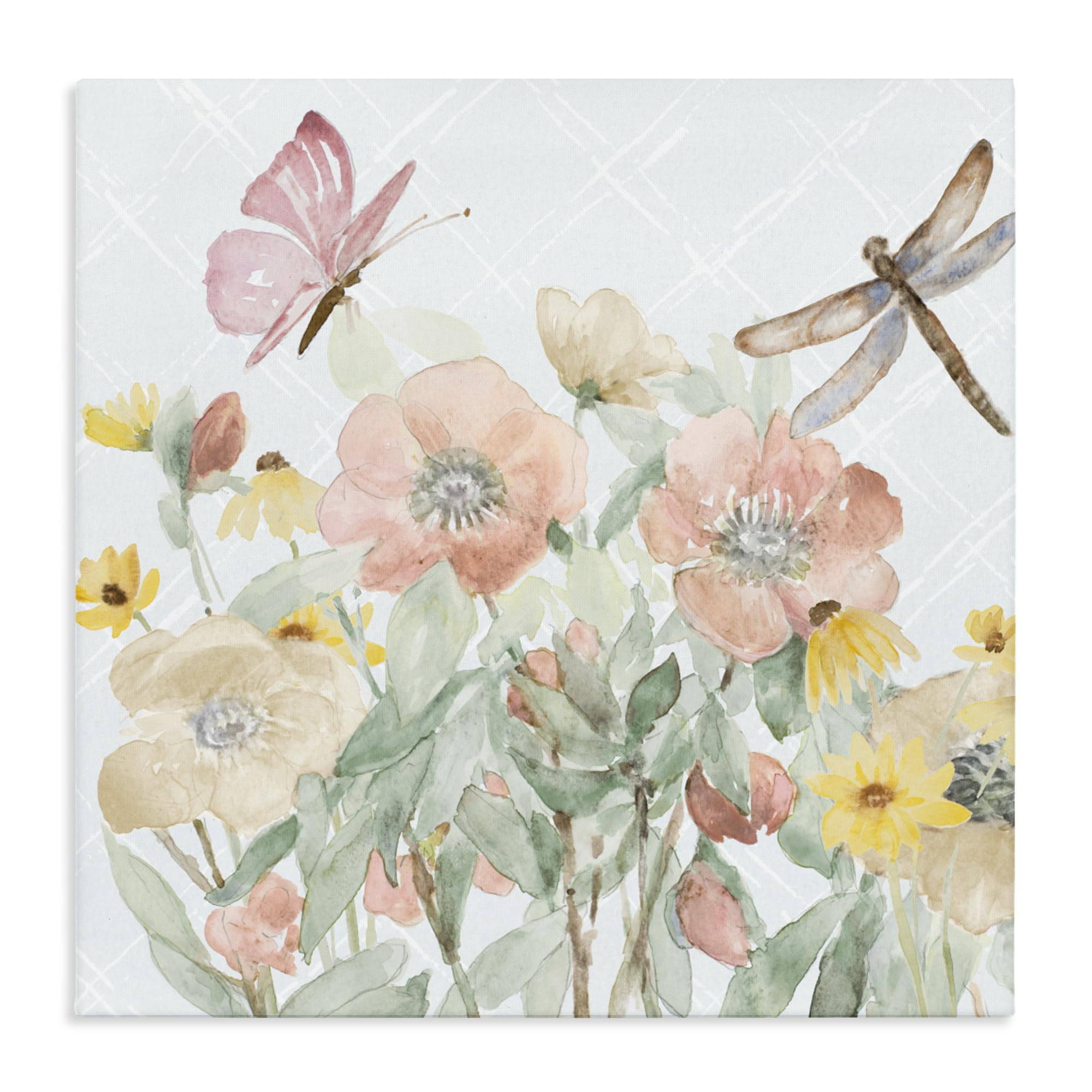 Stupell Industries 'Garden Joy with Insects', Canvas Art, 17 x 17, Ready to Hang Picture Décor, USA Made, By Artist Lanie Loreth