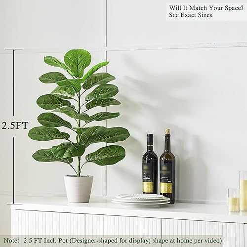 Miniatura 2 de Higuera artificial (2, blanca, 2.5 pies)