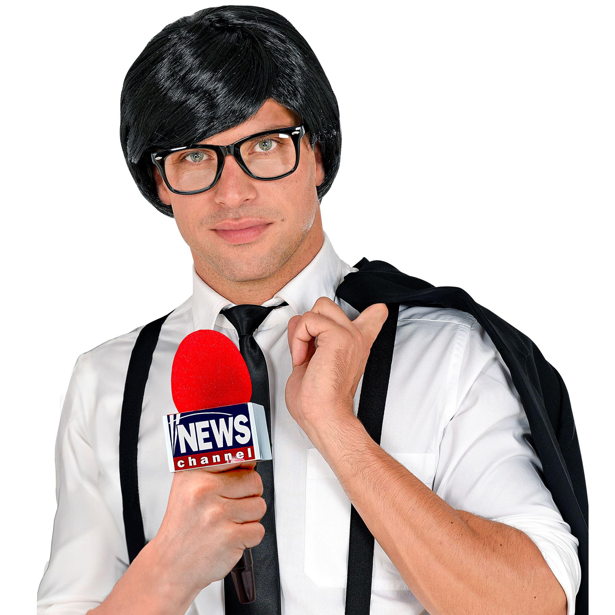 W WIDMANN MILANO Party Fashion - Mikrofon Breaking News, 25 cm, Akcesorium Prezenter, Karnawał
