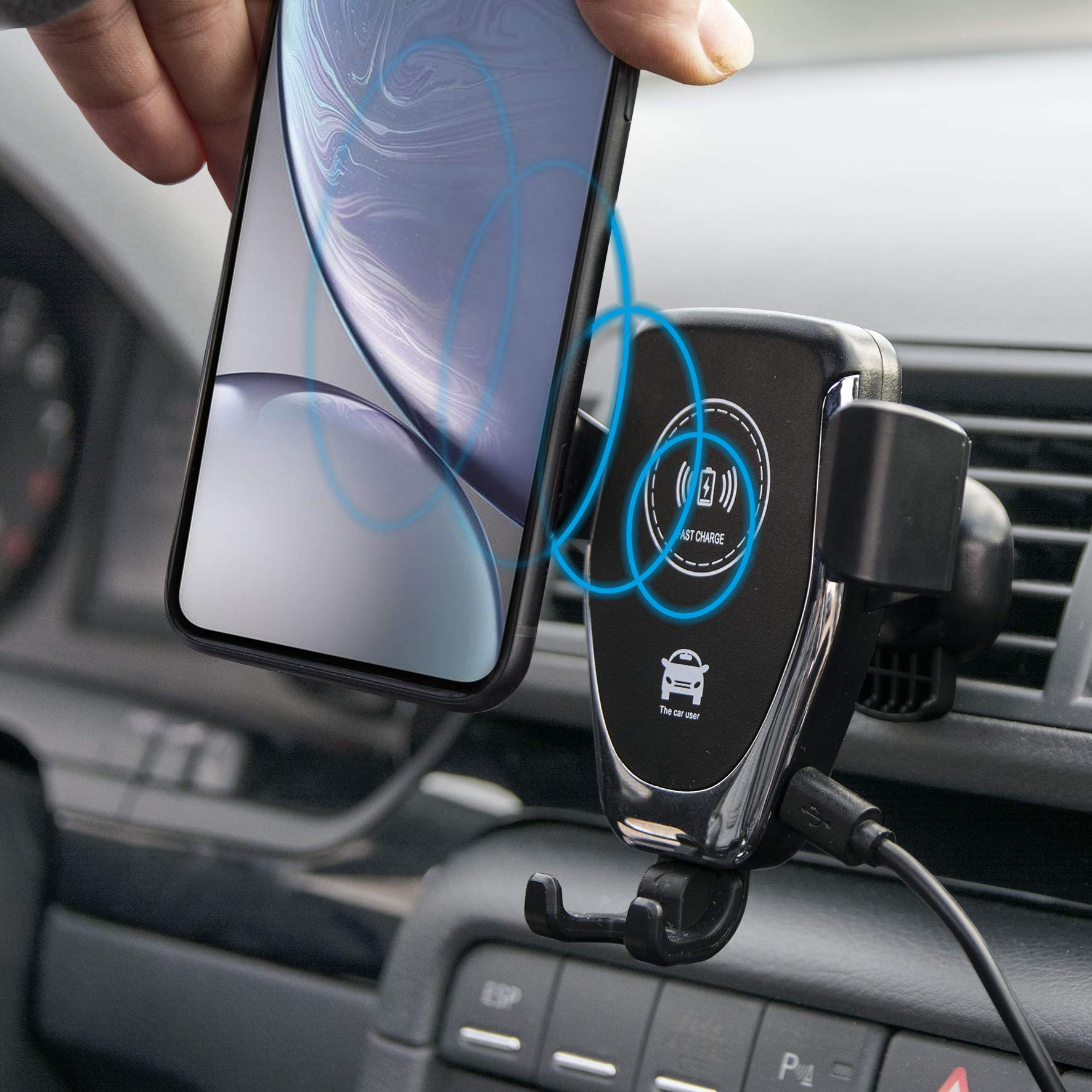 My Home Cargador inalámbrico para Coche, Cargador de teléfono móvil, Soporte para teléfono móvil, Cargador inalámbrico