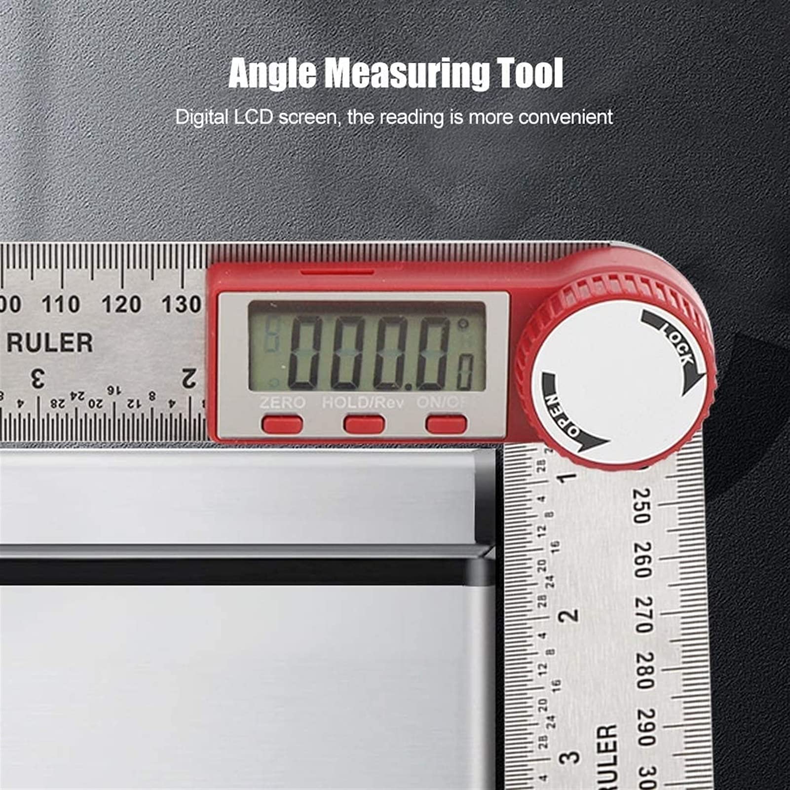 WJJ Righello Angolo Multifunzionale Angolo di misurazione ad Angolo di precisione elettronico Digital Display Angle Righer Glortractor di Lavorazione del Legno (2 PCS)